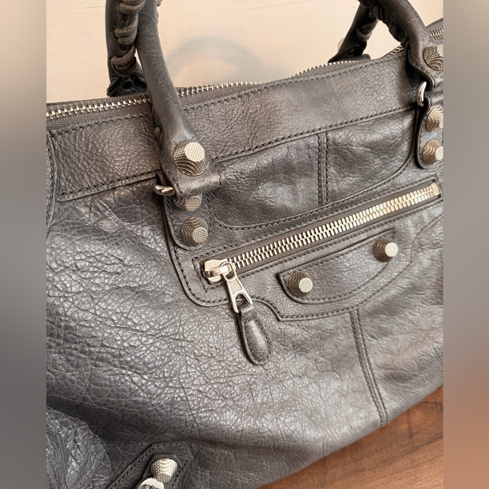 Balenciaga Agneau Giant 12 Work Anthracite/Grey Leather Handbag Purse - Picture 2 of 12